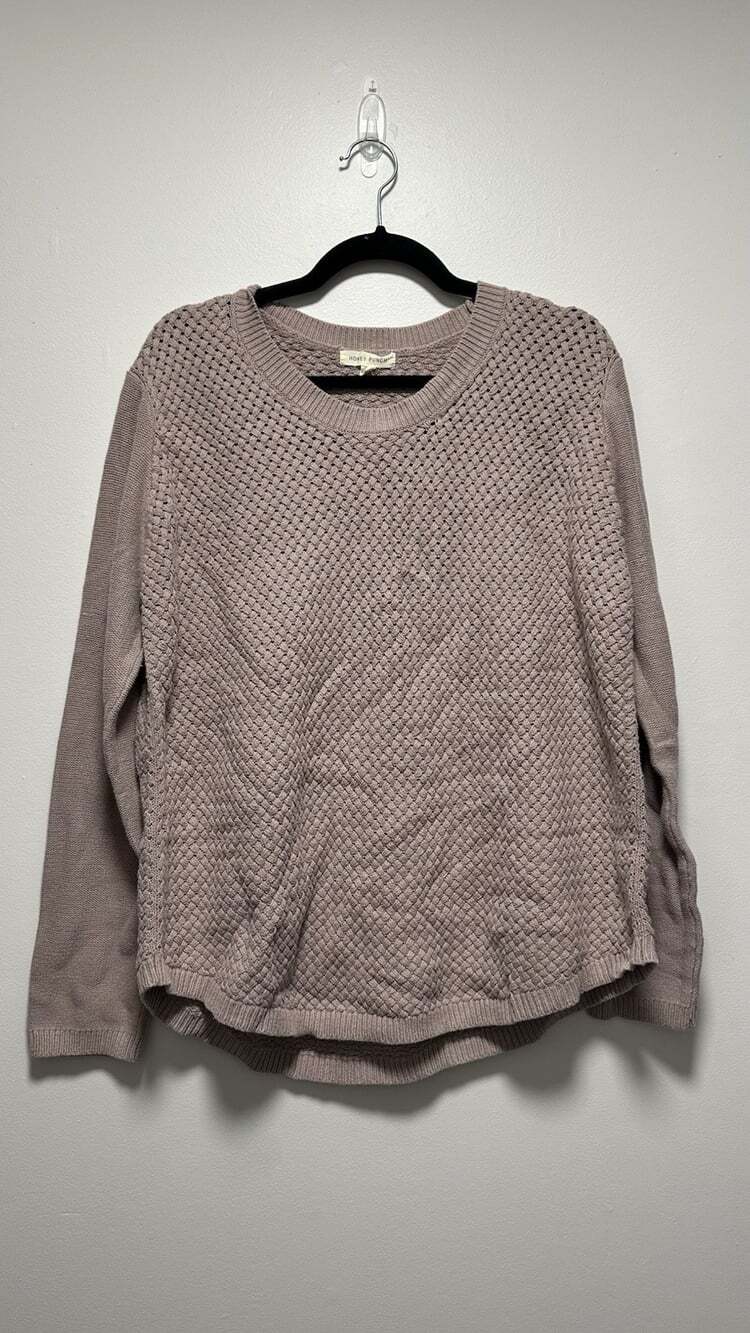 Honey Punch Beige Sweater Women's Size XL Cozy Fall Casual Pullover